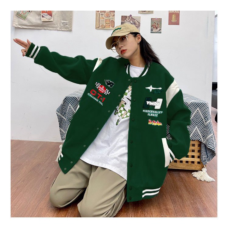 Áo Khoác Nữ Chất Nỉ Mềm Mịn Kiểu Dáng Bomber Form Rộng In Hình Sịn Sò Mặc Thoải Mái NEW UNISEX