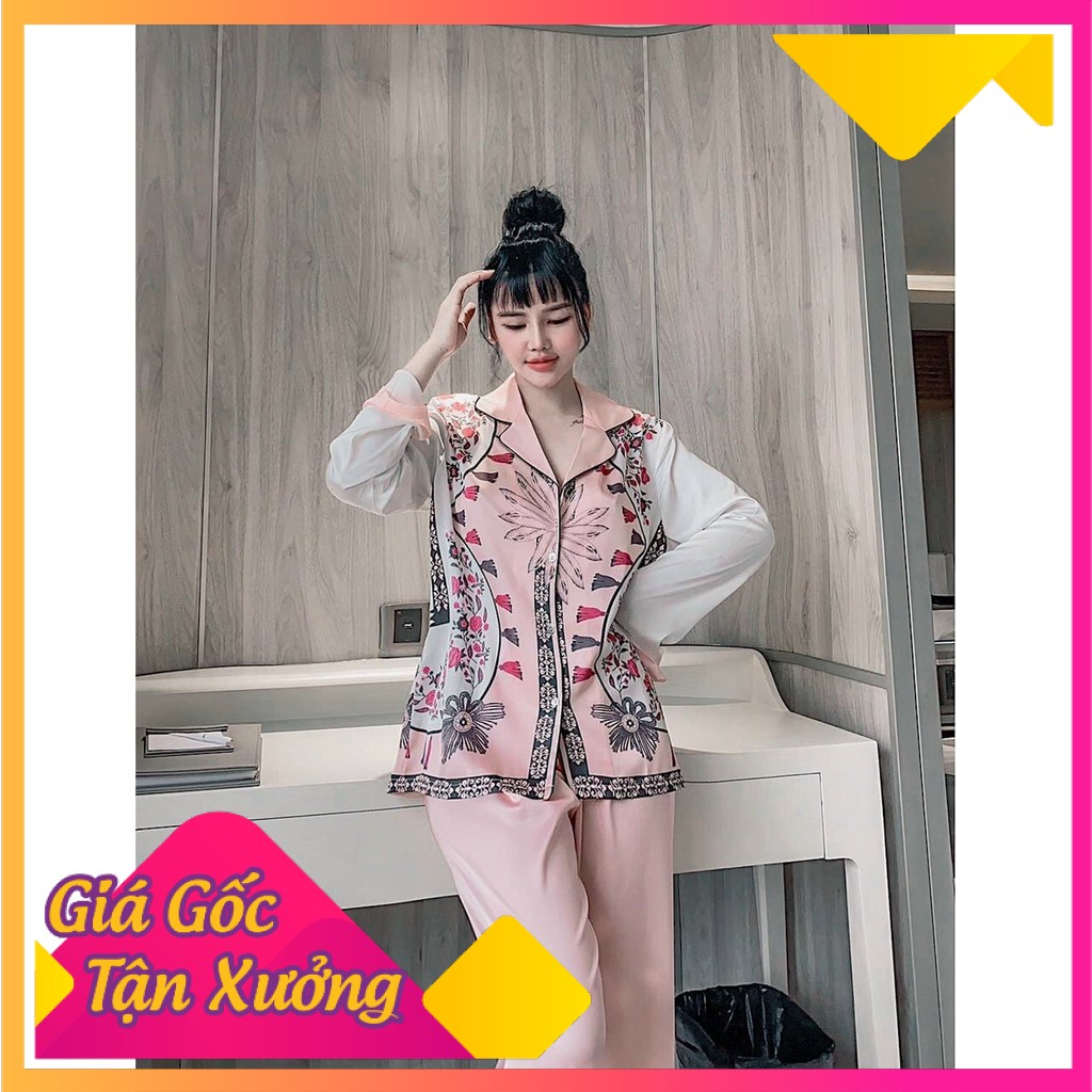 Đồ bộ nữ Vic's lụa Latin cao cấp, đồ ngủ hoạ tiết mặc nhà sang trọng L239 thời trang nữ pijama | BigBuy360 - bigbuy360.vn