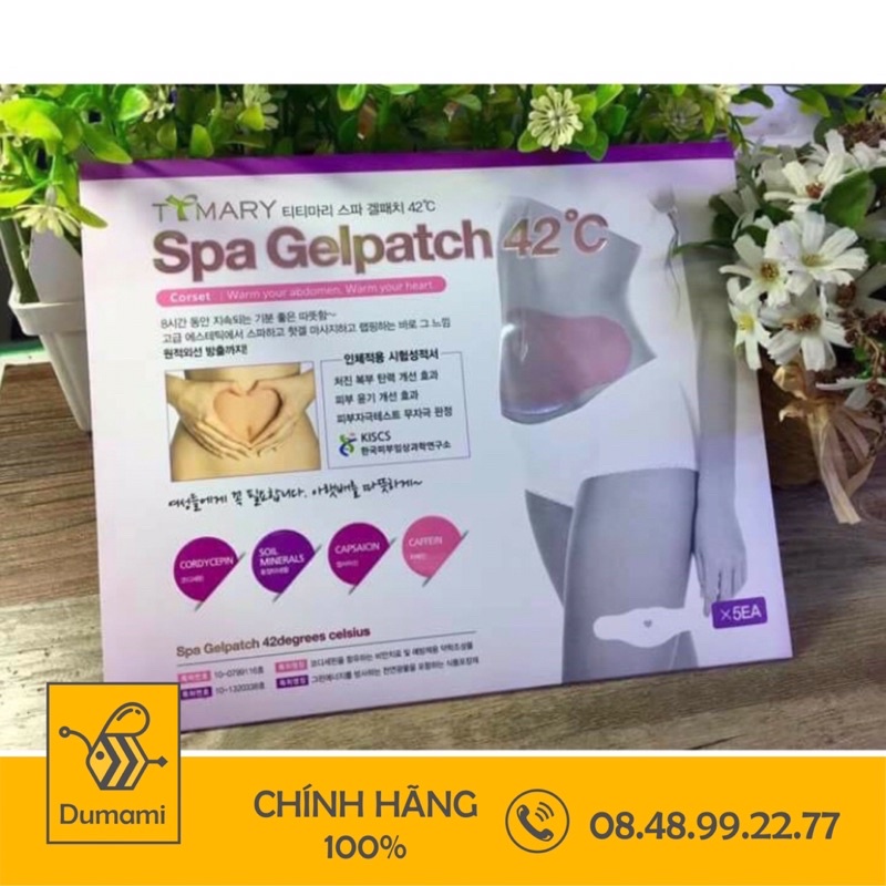 Miếng dán giảm mỡ bụng 42 độ C Spa Gelpatch( full hộp 5 miếng)
