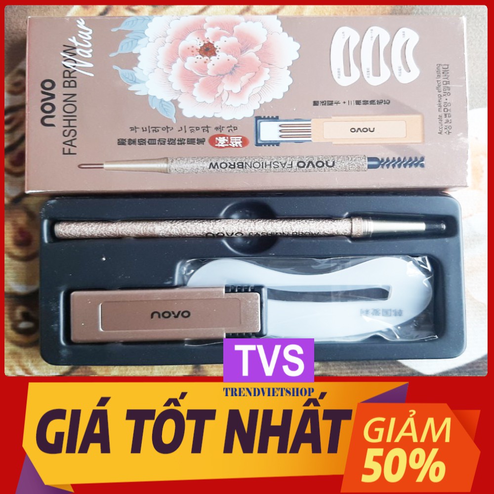 SIÊU RẺ BỘ 3 KHUÔN ĐỊNH HÌNH KẺ LÔNG MÀY, BỘ CHÌ KẺ LÔNG MÀY NOVA