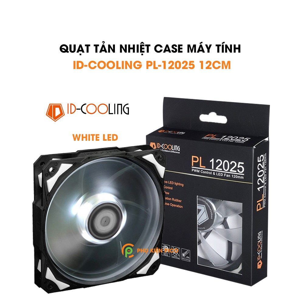 Quạt tản nhiệt case máy tính chính hãng ID-COOLING PL-12025 Quạt Fan Case 12cm 11 cánh