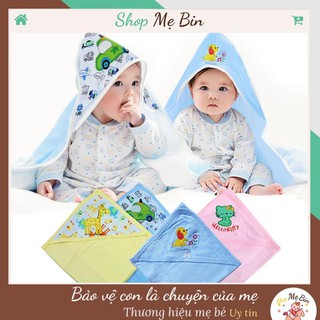 Chăn ủ thêu sơ sinh có mũ fusi shop mẹ bin