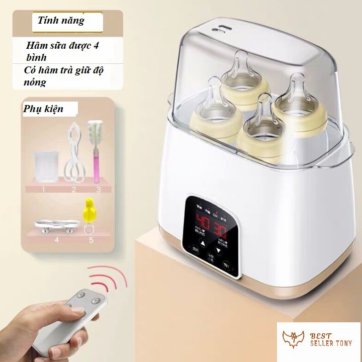 Máy hâm sữa điều chỉnh nhiệt độ giữ ấm nước có remote - Best Seller Tony