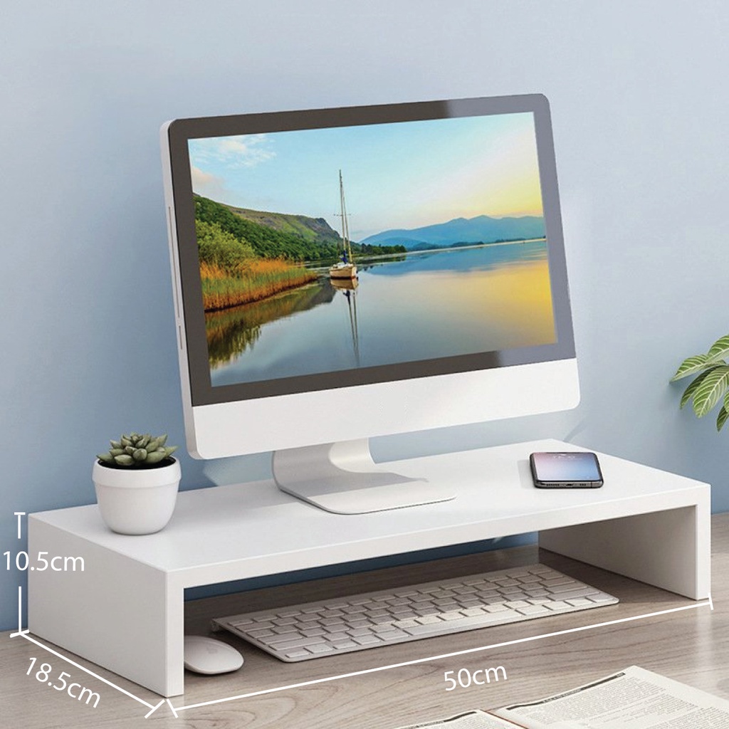 Kệ để màn hình máy tính - laptop để bàn bằng gỗ trơn kiểu dáng đơn giản tiện dụng giá rẻ HDS-NTK04