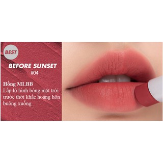 Son Romand NEW Zero Matte Lipstick #04 BEFORE SUNSET - Hồng đất pha tím