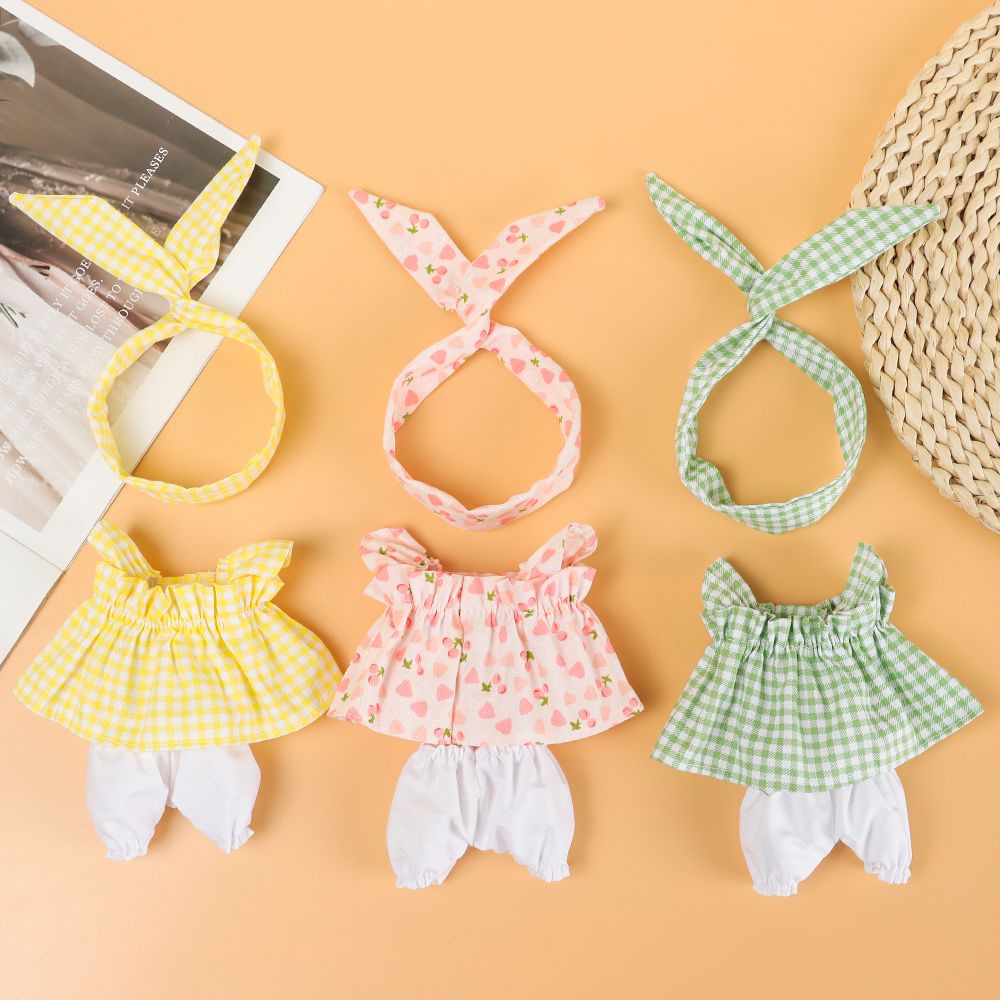 Set đầm yếm quần áo búp bê 20cm DIY