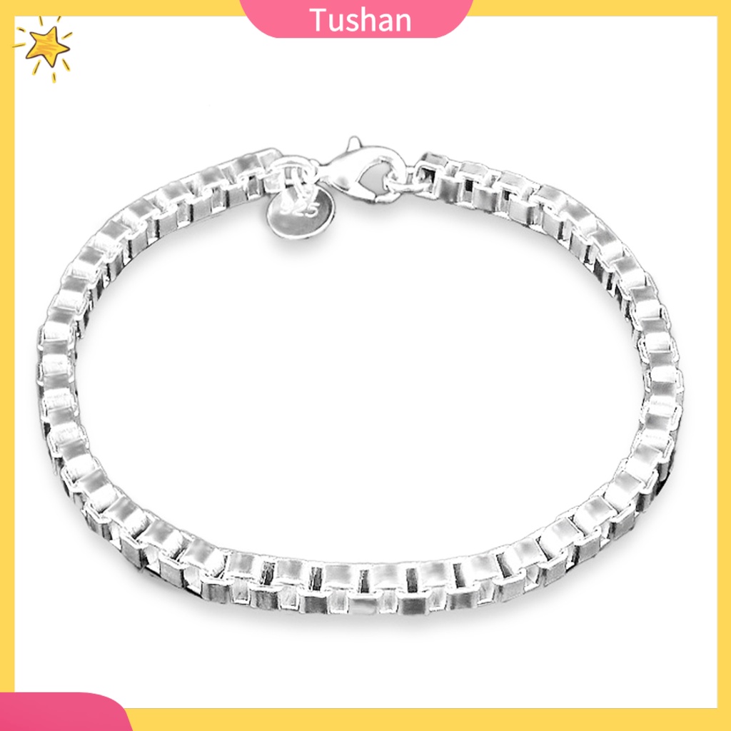 Vòng tay mạ bạc thiết kế đơn giản Unisex