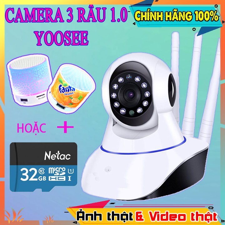 CAMERA YOOSEE 3 RÂU 1.0 720P | AN TOÀN 24/7 | TẶNG KÈM 01 THẺ NHỚ 32GB HOẶC 01 LOA MINI B2S10 | HÀNG CHÍNH HÃNG