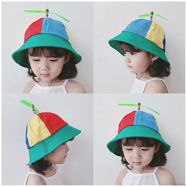 Mũ lưỡi trai/ tai bèo đa màu sắc phối chong chóng dành cho trẻ em