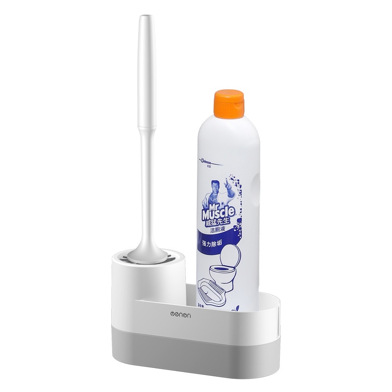 Bộ Bàn Chải Vệ Sinh Toilet Bằng Silicon Mềm Kèm Giá Đỡ Gắn Tường Tiện Dụng