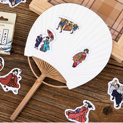 Hộp 46 sticker Nhân Vật Nhật Bản trang trí planner scrapbook