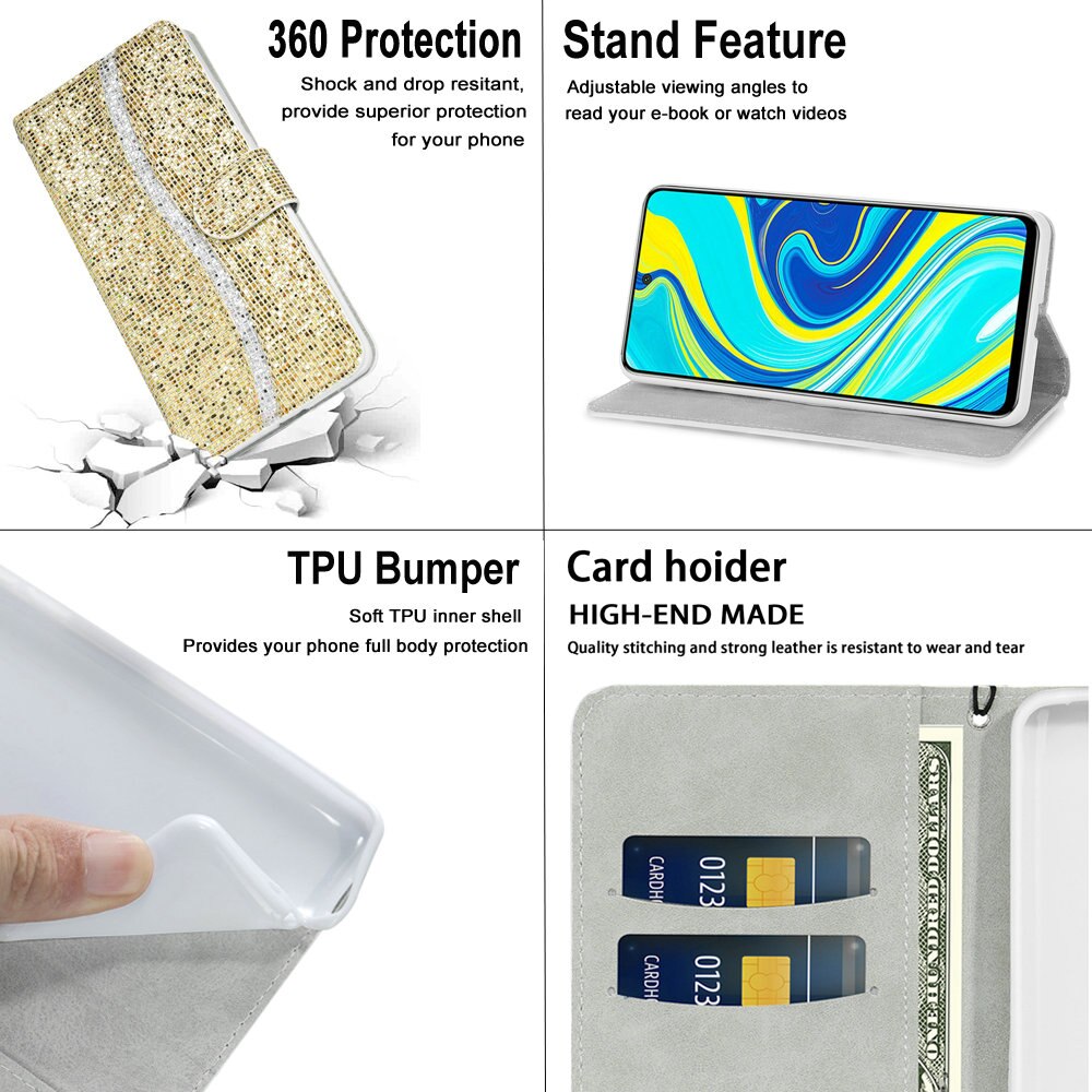 Bao Da Điện Thoại Nắp Lật Kèm Ngăn Đựng Thẻ Đính Kim Tuyến Cho Samsung A51 A71 A41 A21 A11 A 51 A 71 41 01 Chống Sốc | BigBuy360 - bigbuy360.vn