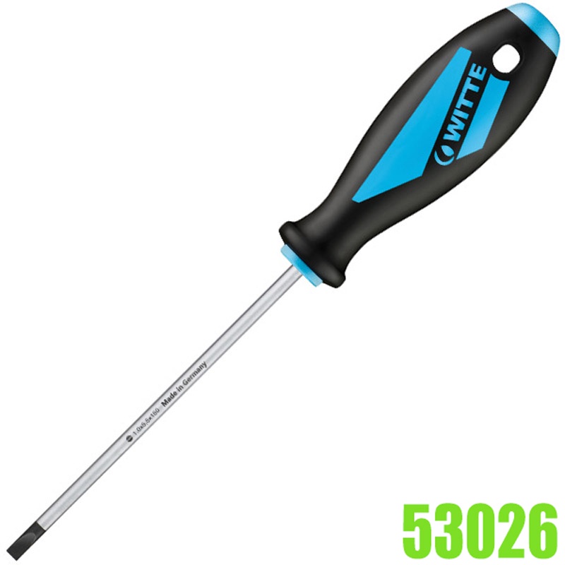 Tuốc nơ vít dẹt suông 1.0x5.5mm cho thợ điện lưỡi 200 mm - WITTE 53026