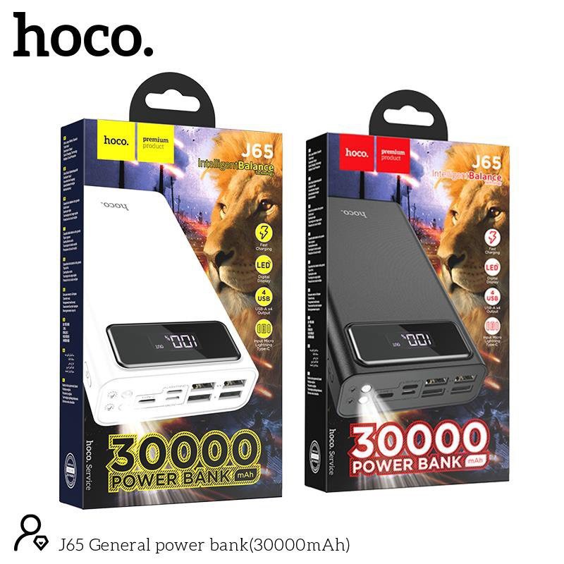 Sạc dự phòng 40000mah Hoco J65A 4 cổng sạc cùng 4 thiết bị Tích hợp Led hiển thị Đèn Pin