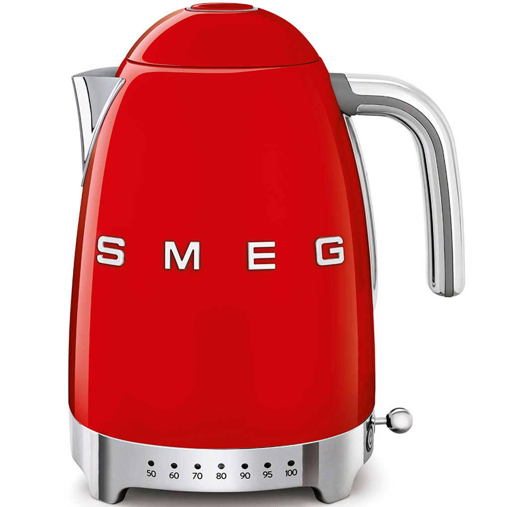 Ấm siêu tốc SMEG KLF04RDEU màu đỏ có chỉnh nhiệt