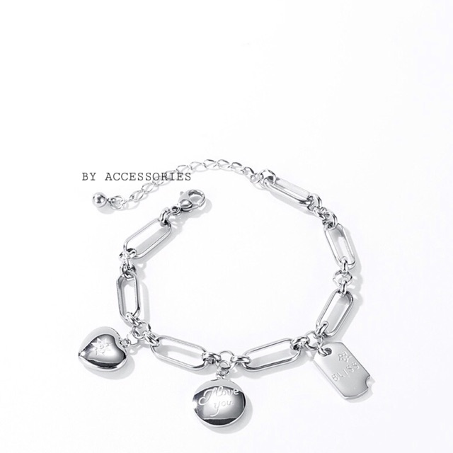 Lắc tay titan trái tim Bliss bracelet không gỉ