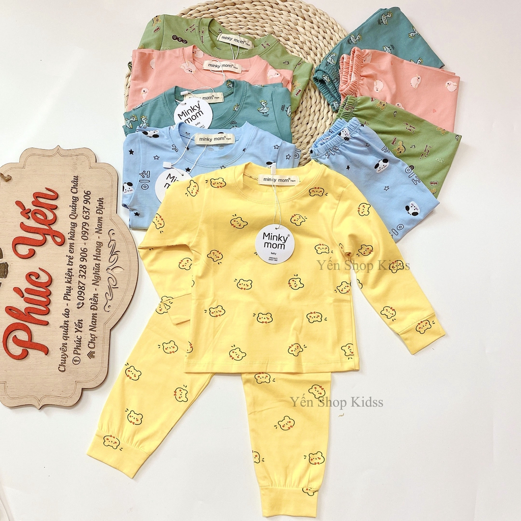 Bộ Dài Tay   Minky Mom Chất Cotton 100 % In Toàn Thân Họa Tiết Động Vật Vịt-Ngỗng Cho Bé (7-19kg) (SP001308 )