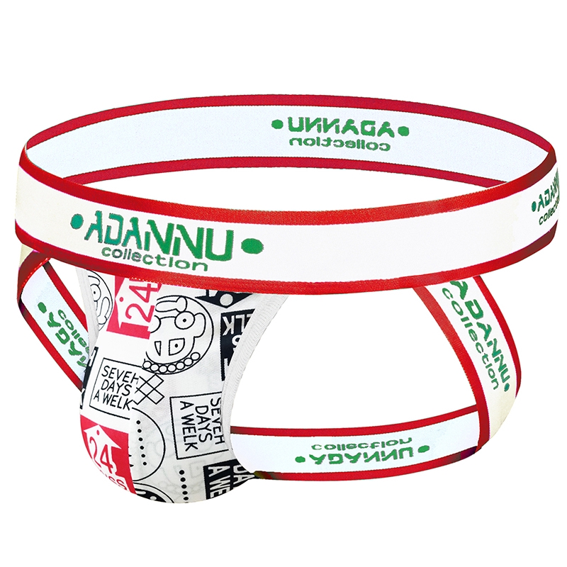 Quần lót nam chữ G bằng cotton phối lưới màu đỏ AD302