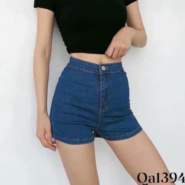 Quần short nữ chất bò dáng ôm cạp cao 1 cúc SS108