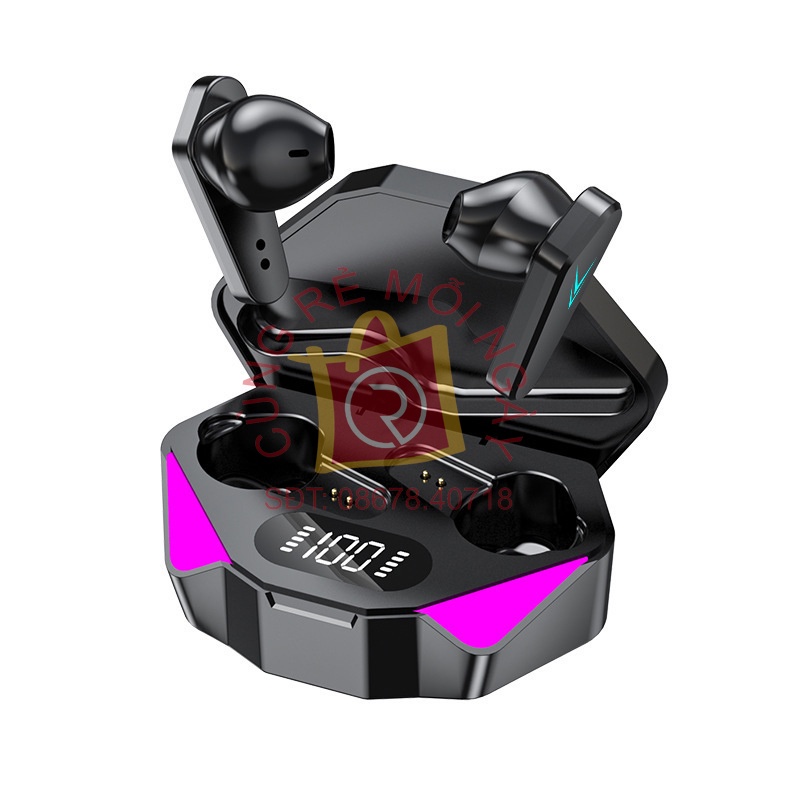 Tai nghe gaming bluetooth 5.0 không dây X15 âm trầm kèm chế độ kép nhạc game