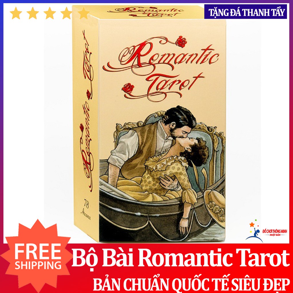 Bài tarot romantic tarot cao cấp tặng thảm, túi đựng bài tarot, đá thanh tẩy