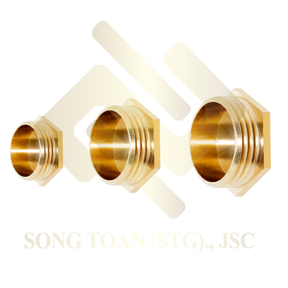 [BỊT REN NGOÀI] Nút đầu bịt ren ngoài ngặn chặn dòng chảy khí nén ren BSP - Bằng đồng (Brass pipe fitting plug cap male)