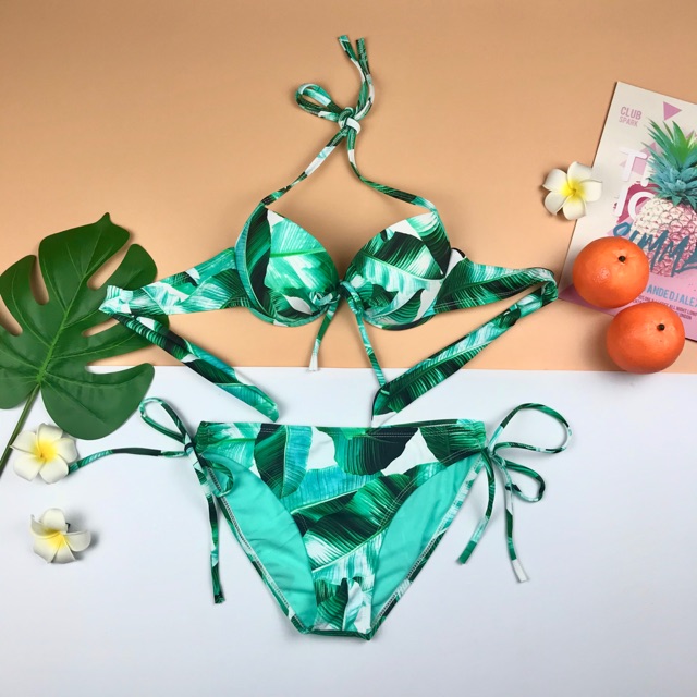 Bikini 2 mảnh nâng ngực hoa lá ( mẫu mới)