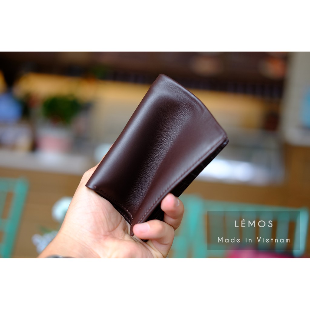 Ví nam Oppa da bò thật dáng đứng màu nâu - HX23-20.4
