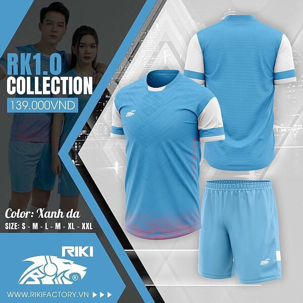 Bộ Bóng Đá Không Logo RiKi RK 1.0 Cao Cấp - Thấm hút tốt, thoải mái, mềm mại