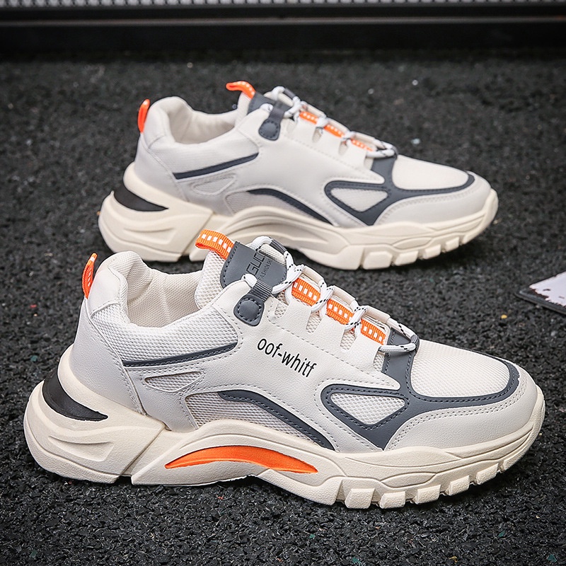 Giày nam sneaker thể thao màu trắng phối cam, phong cách trẻ trung năng động - Mã sản phẩm: TM29