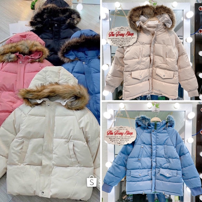 Áo phao nữ thời trang, Phao béo nữ hàng LOAI 1 mũ lông tháo được ( kèm ảnh thật shop tự chụp )