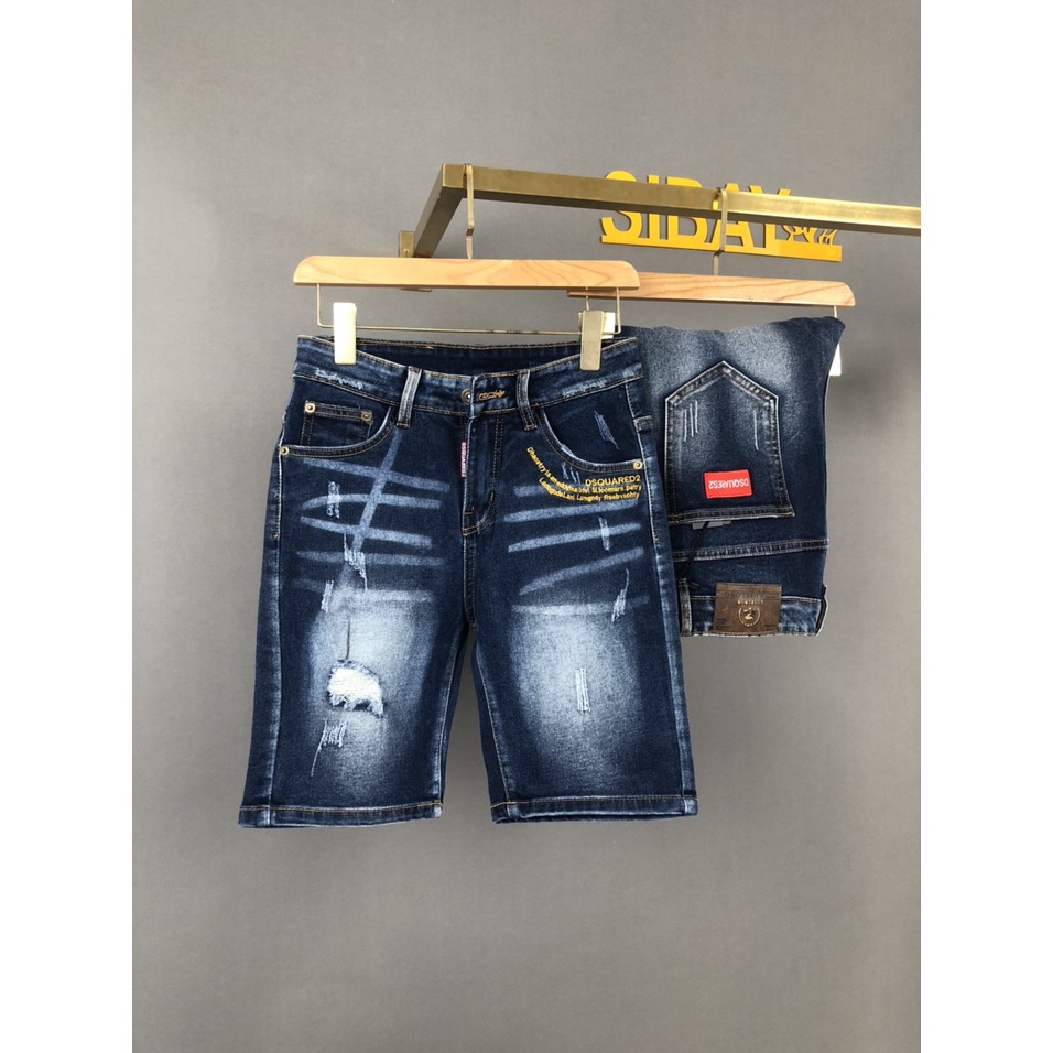 quần short jean nam cao cấp màu xanh rách hàng chuẩn shop