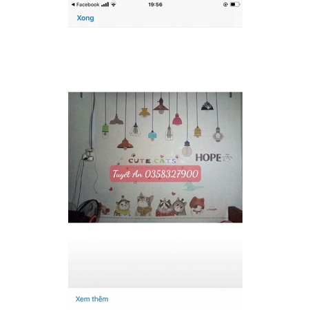 Decal Tường Các mẫu DÂY ĐÈN + DÂY HOA RỦ
