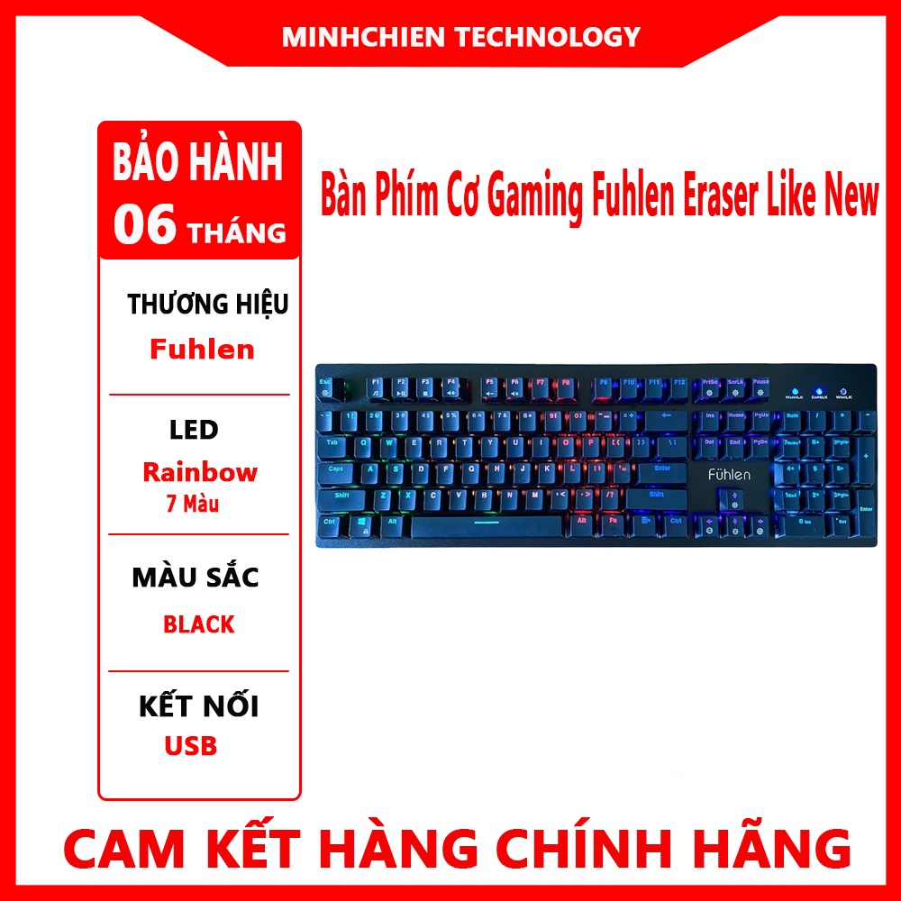 Bàn Phím Cơ Gaming Fuhlen Eraser Like New Siêu Bền - Bảo Hành 6 Tháng