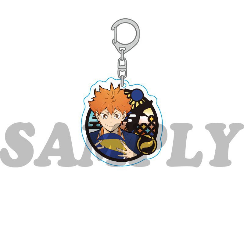 ( Mica trong acrylic ) Móc khóa in hình HAIKYUU!! VUA BÓNG CHUYỀN ver HÌNH TRÒN anime chibi xinh xắn độc đáo