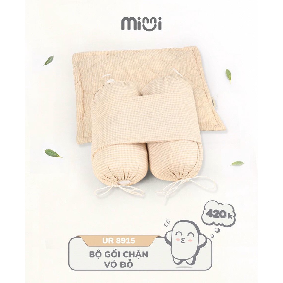 Bộ gối chặn vỏ đỗ Minni cao cấp điều hòa thân nhiệt mát dịu êm thấm hút mồ hôi tốt vỏ gối vải cotton cho bé 8915