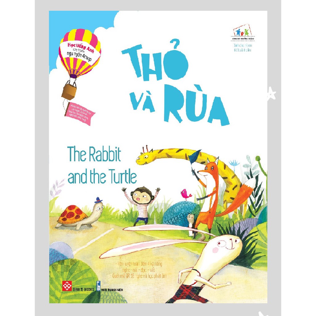 Sách - Học tiếng Anh cùng truyện ngụ ngôn Aesop - Thỏ và Rùa - The Rabbit and the Turtle