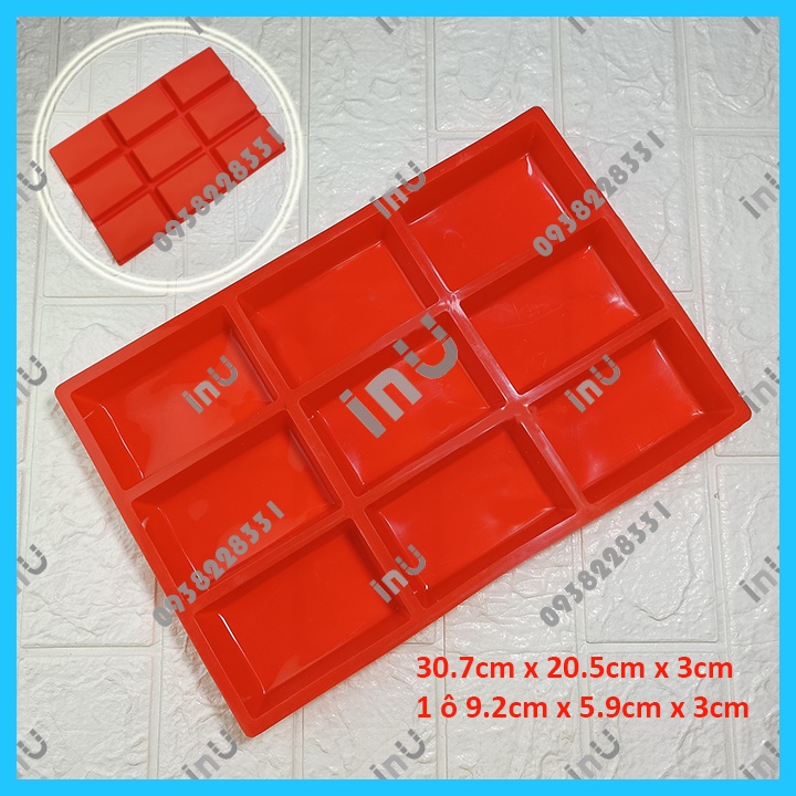 HCM - Khuôn silicon chữ nhật nướng bánh bông lan, bánh mì sandwich BSI