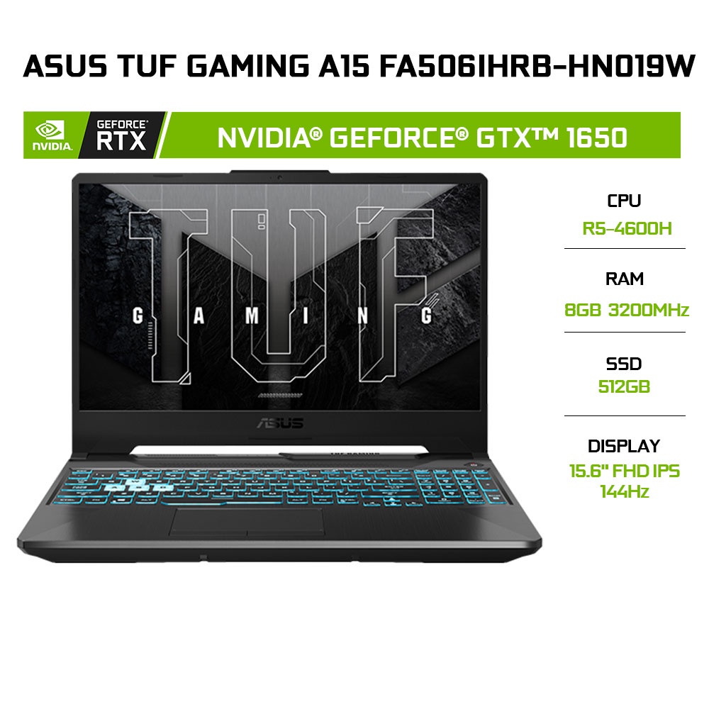Laptop ASUS TUF Gaming A15 FA506IHRB-HN019W R5-4600H | 8GB | 512GB | GeForce® GTX 1650 4GB