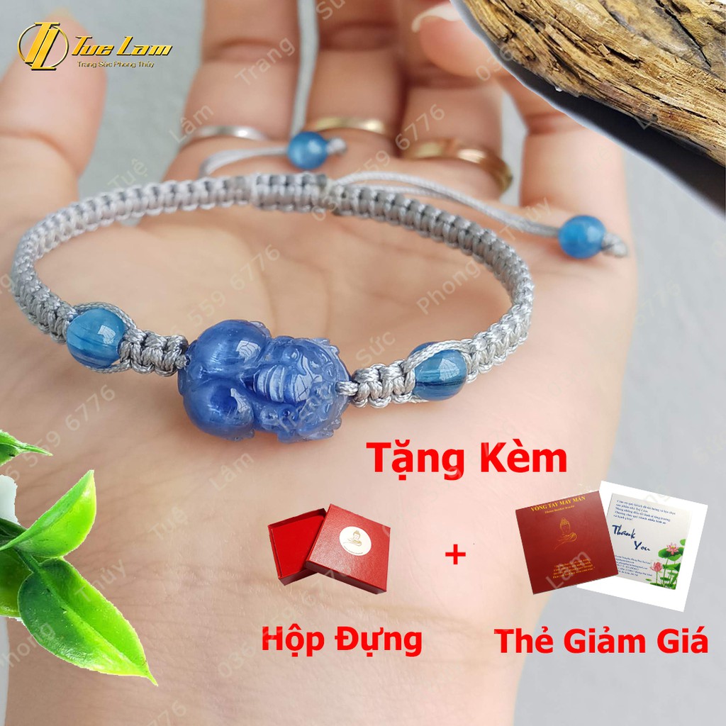 Vòng Tay Chỉ Handmade Tỳ Hưu Đá Kyanite Xanh Dương - DIY Tuệ Lâm