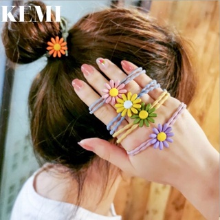 Thun cột tóc hoa cúc nhiều màu, dây thun buộc tóc nữ Hàn Quốc Thun cột tóc Handmade Buta