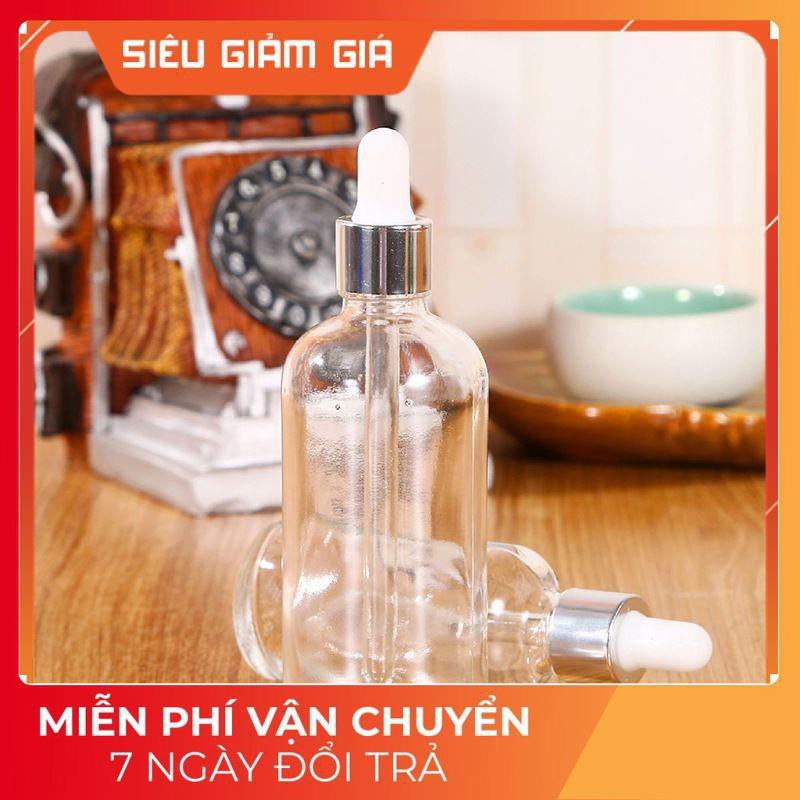 Lọ Chiết Serum ❤ GIÁ TẬN GỐC ❤ Lọ đựng tinh dầu 100ml bóp giọt Khoen Bạc / lọ chiết serum , phụ kiện du lịch