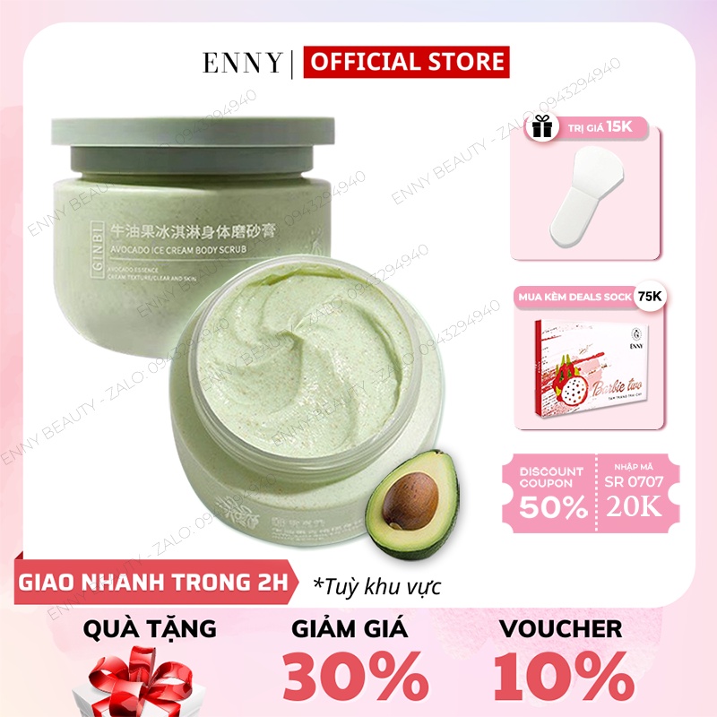 Tẩy Tế Bào Chết Body Ginbi Yiyan Từ Bơ Tươi, Hạt Óc Chó, Vitamin E Giúp Da Tẩy Tế Bào Chết Êm Dịu 250 Gram