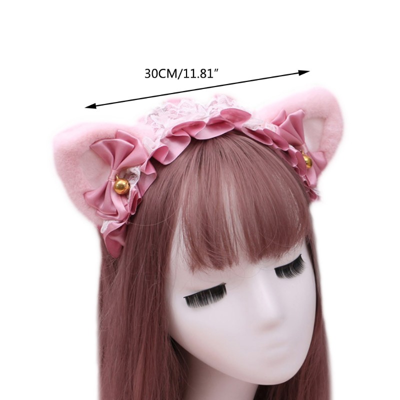 10MK Fluffy Ears Anime Cosplay Hair Clip Bow Headdress Party Halloween Costume