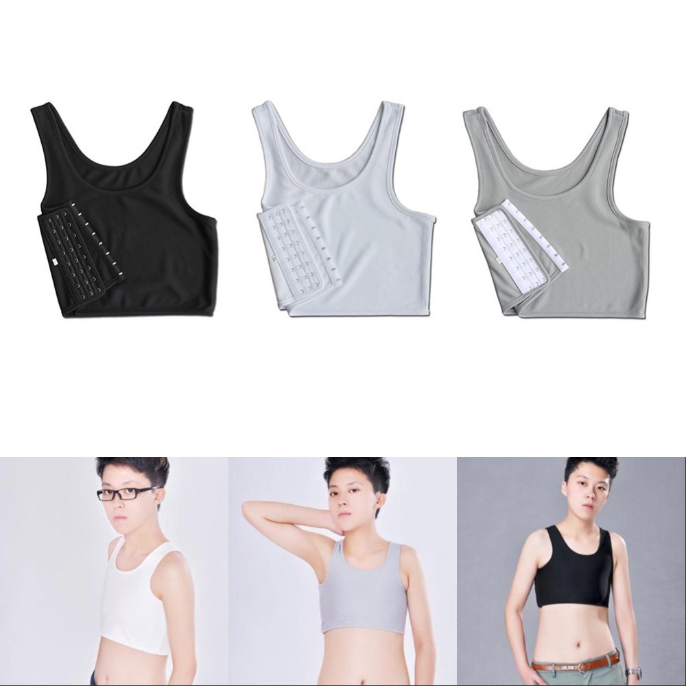 Áo Lót Không Tay Có Khóa Thoáng Khí Dùng Hóa Trang Tomboy