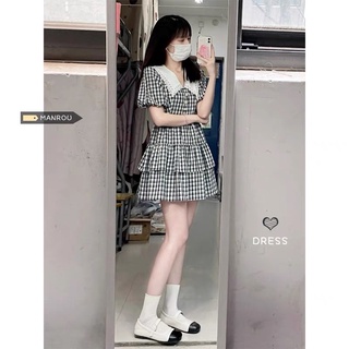 Đầm tiểu thư caro xoè