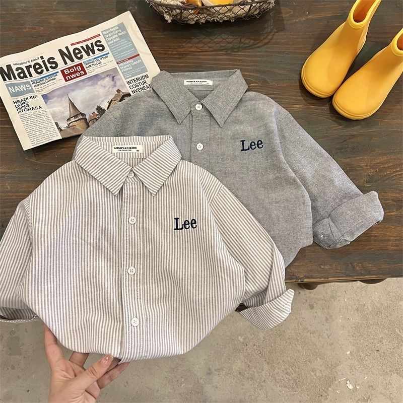 Áo Sơ Mi Tay Dài Kẻ Sọc Kiểu Phương Tây Thời Trang Mùa Thu 2022 Cho Bé Trai