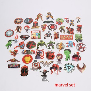 50pcs packed Bộ 50 miếng dán hình Marvel Avengers độc đáo