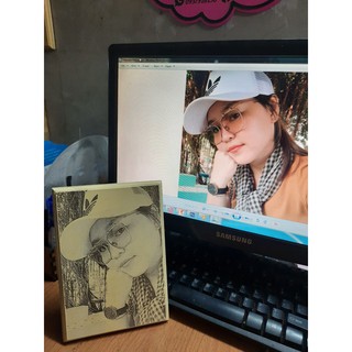 Khung ảnh khắc laser, khắc hình trên gỗ theo yêu cầu, kích thước 30 x 40cm HATO.OFFICAL