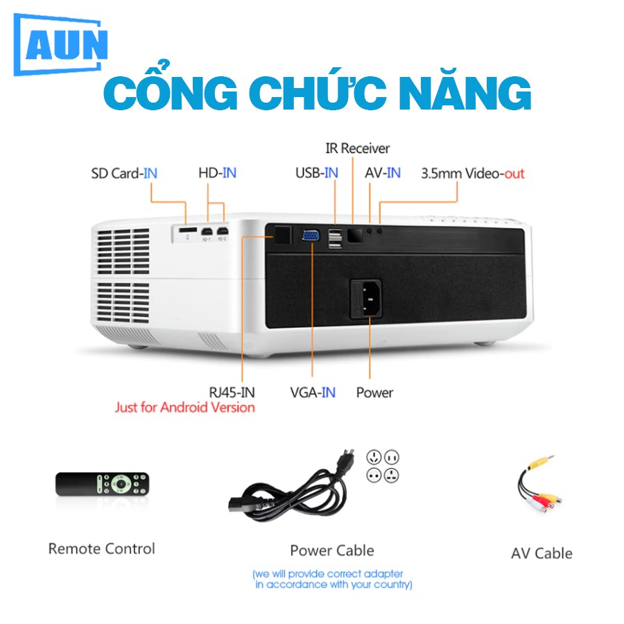 [NÉT NHẤT PHÂN KHÚC] Máy chiếu FULLHD AUN F175S - ĐỘ SÁNG CAO, ĐỘ NÉT CAO, TÍCH HỢP ANDROI, KẾT NỐI ĐIỆN THOẠI KHÔNG DÂY